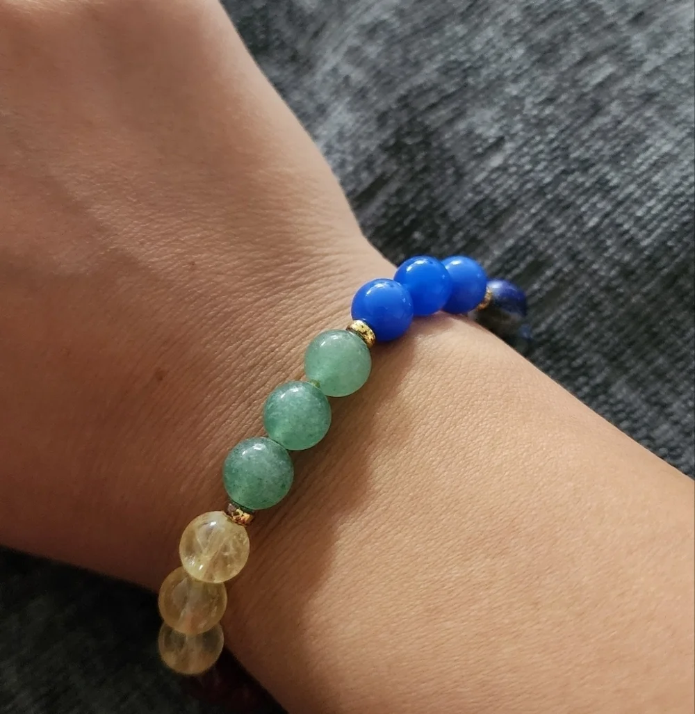 Chakras Multicolor Beaded Bracelet Meditation Good Energy